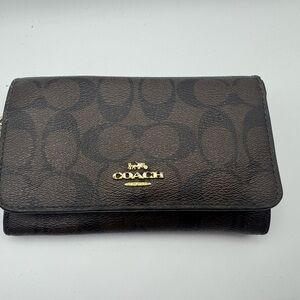 Coach Signature Brown Key & Card Holder
